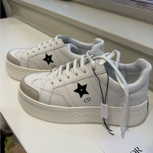 Dior White and Black Star Sneakers